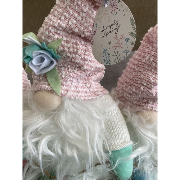 New Easter Bunny Gnomes. 3 Connected Eggs Tall Adorable! Great Gift! Nwt - Picture 2 of 4